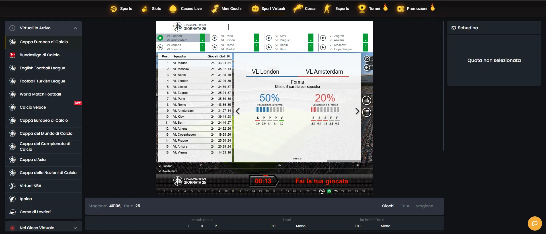Sport virtuali su Donbet casino: partite di calcio simulate e classifiche