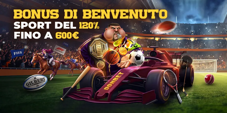 Bonus di benvenuto sport Donbet casino del 120% fino a 600 €